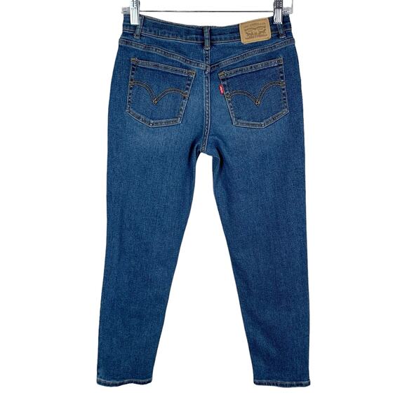 Levis Mini Mom Jeans Distressed Stretchy Adjustable Waist Girls Size 12 Reg - Picture 6 of 8